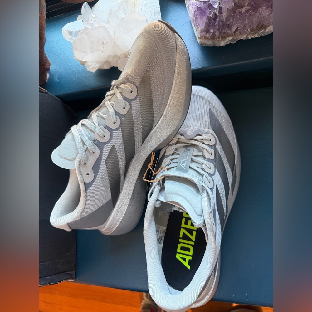 adidas Adizero Running Shoes - Gray and White